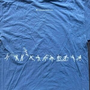 Vintage Apple Computer Wrap Around Print Tee Baby Blue Y2K 90s Tech Graphic